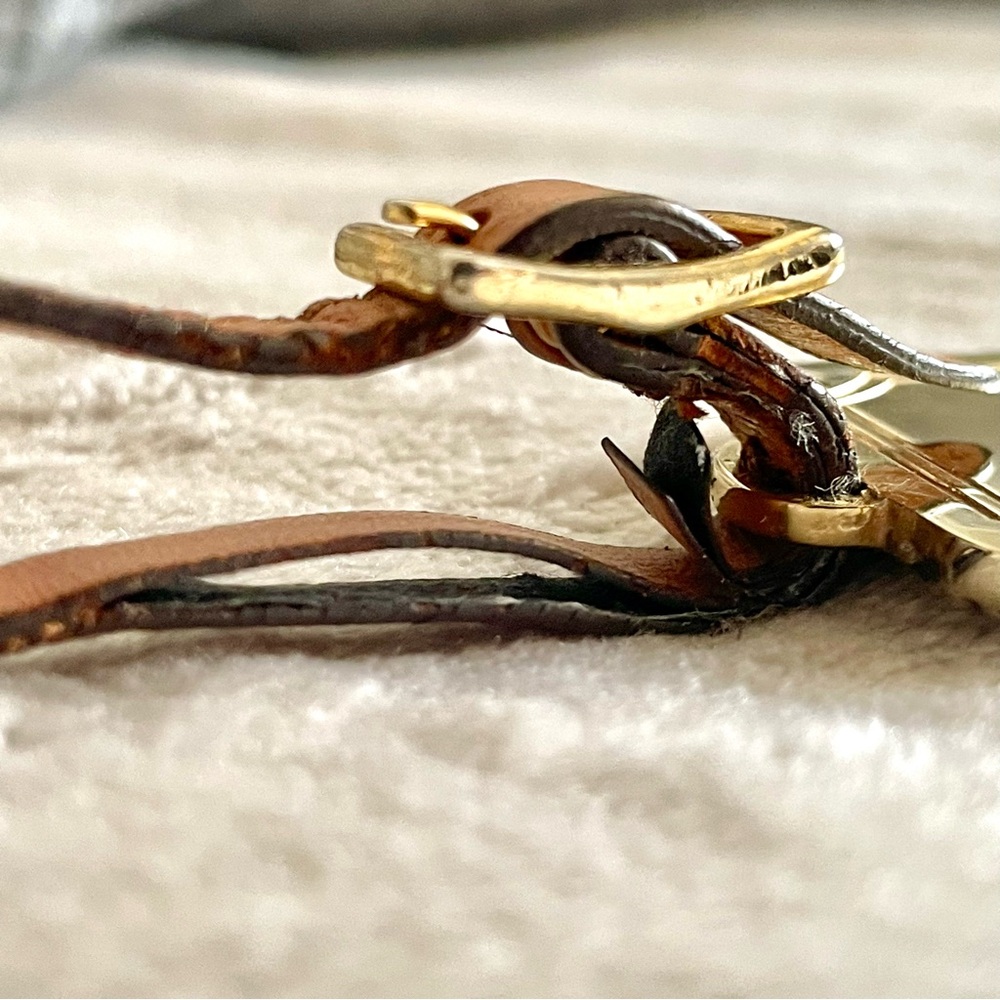MCM Gold Tone Key Holder Bag Charm Brown Leather Strap - Picture 7 of 7